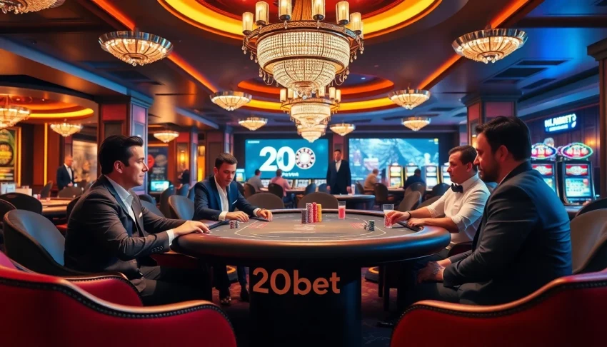 Engage in thrilling poker action at a luxurious 20bet casino.