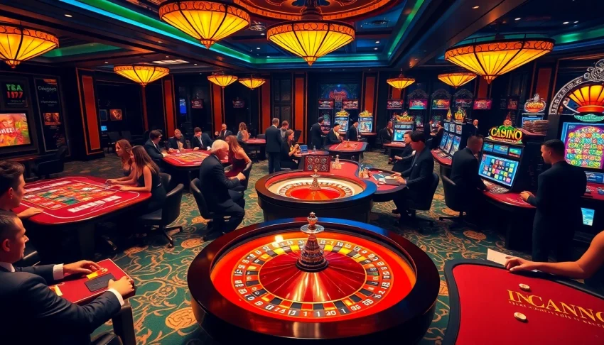 Exciting roulette action and poker table gameplay at https://cf789.lat creating a thrilling casino atmosphere.
