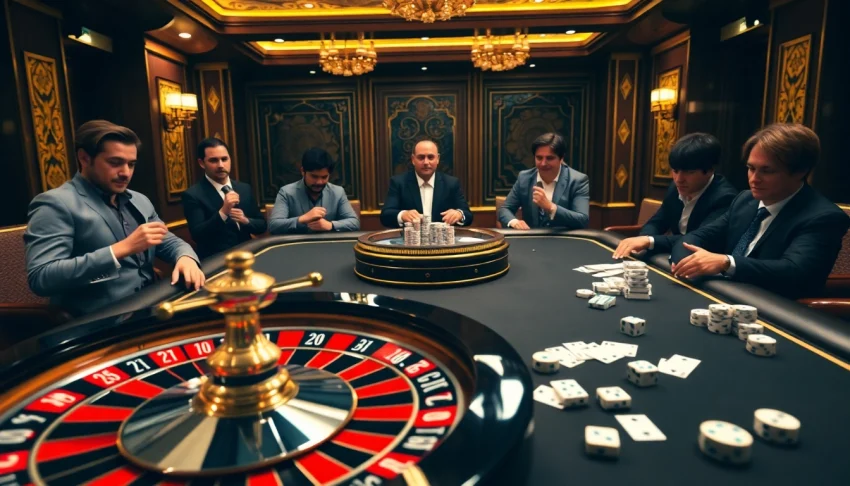 Experience the excitement of qq 88 with rich casino visuals featuring poker tables and vibrant roulette wheels.