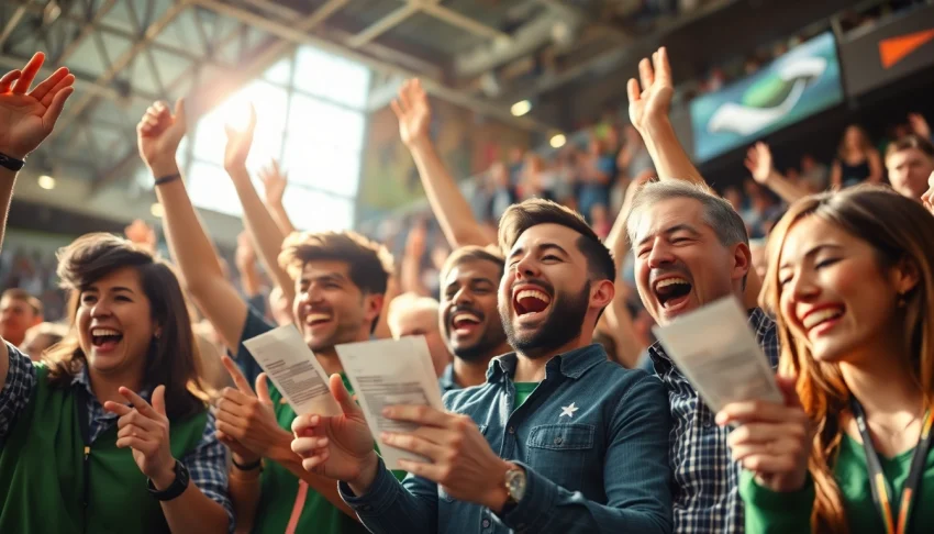 Découvrez le meilleur site de paris sportifs avec des fans célébrant une victoire passionnante.