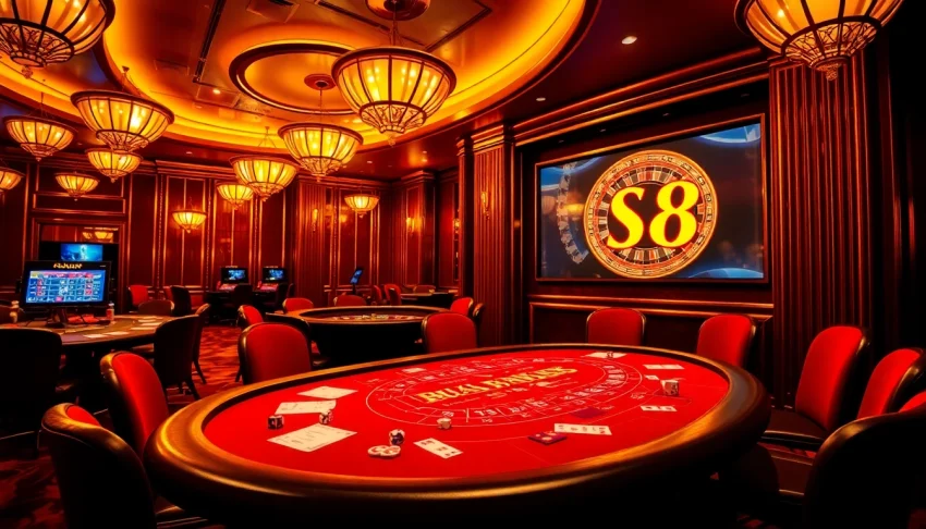 Engage in thrilling poker gameplay at a luxurious casino featuring S8 promotions.