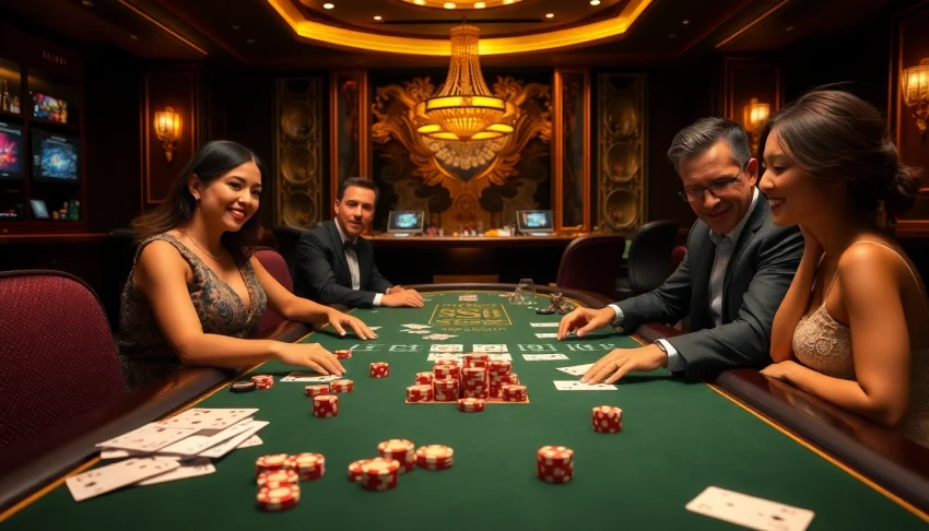 Experience the thrill of betting on the S8 table in a luxurious casino setup.