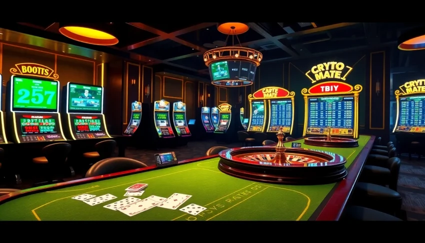 Experience the excitement of casino crypto liste with vibrant tables and digital betting screens.