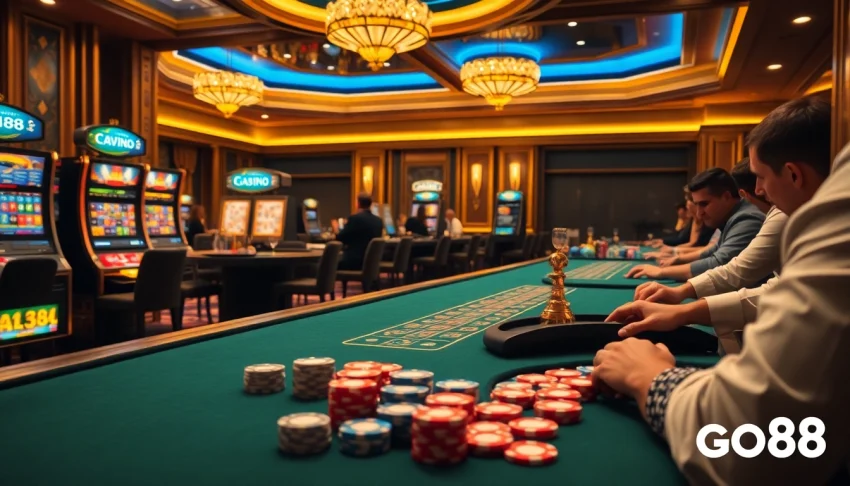 Players enjoy immersive gambling experiences at Go88's luxurious online casino.