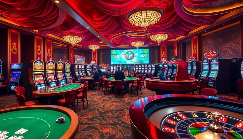 Players enjoying a thrilling game at 8kbet casino with vibrant tables and dynamic gameplay.