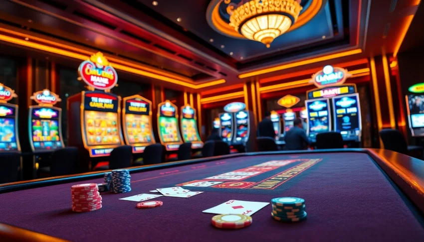 Experience the vibrant gaming atmosphere with LU88 trang chủ featuring lively tables and exciting slot machines.