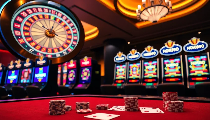 Experience the excitement of NOHU90 with vibrant slot machines and engaging table games.