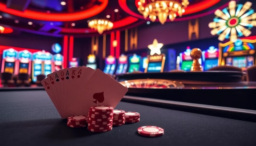 Experience the excitement of betting at OXBET trang chủ with lively gambling tables and vibrant casino atmosphere.